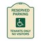 Signmission Reserved Parking Tenants No Visitors W/ Graphic Heavy-Gauge Aluminum Sign, 24" x 18", TG-1824-23005 A-DES-TG-1824-23005 - alternate 1